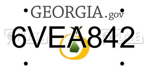 6VEA842 Georgia License Plate