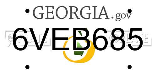 6VEB685 Georgia License Plate