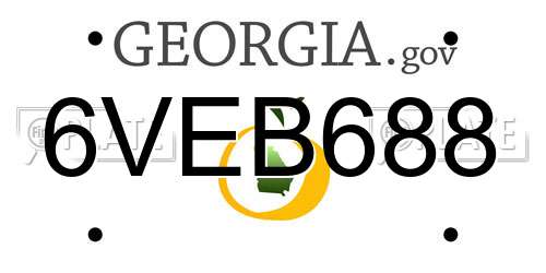 6VEB688 Georgia License Plate