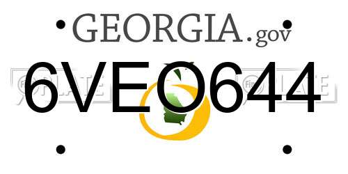 6VEO644 Georgia License Plate