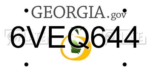 6VEQ644 Georgia License Plate