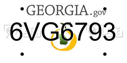 6VG6793 Georgia License Plate