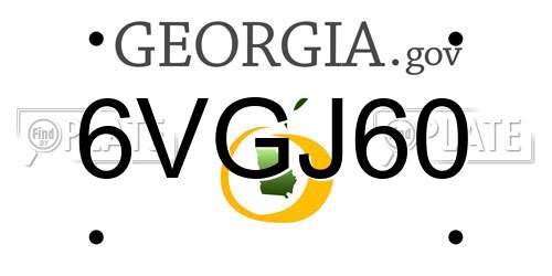 6VGJ60 Georgia License Plate