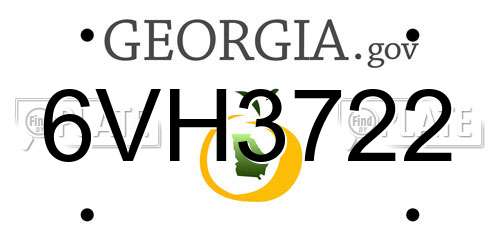 6VH3722 Georgia License Plate