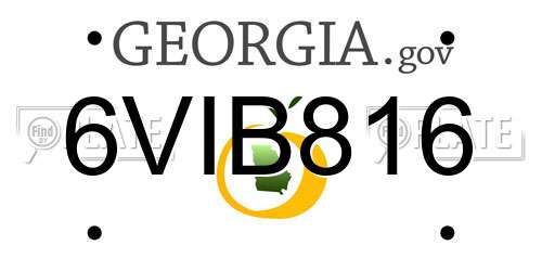 6VIB816 Georgia License Plate