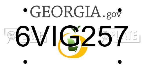 6VIG257 Georgia License Plate