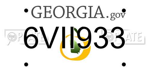 6VII933 Georgia License Plate
