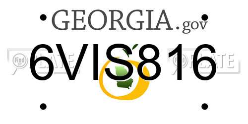 6VIS816 Georgia License Plate