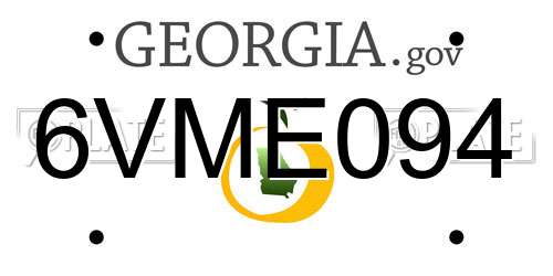 6VME094 Georgia License Plate