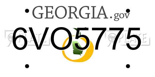 6VO5775 Georgia License Plate