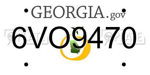 6VO9470 Georgia License Plate