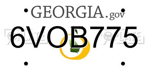 6VOB775 Georgia License Plate