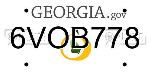 6VOB778 Georgia License Plate
