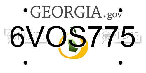 6VOS775 Georgia License Plate