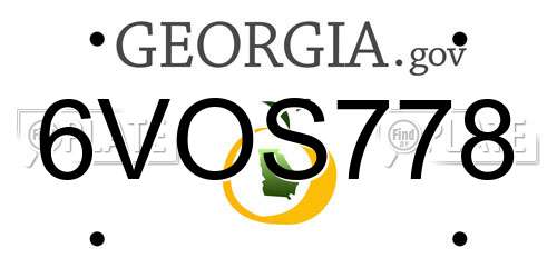 6VOS778 Georgia License Plate