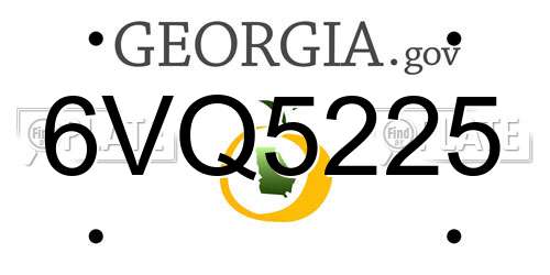 6VQ5225 Georgia License Plate