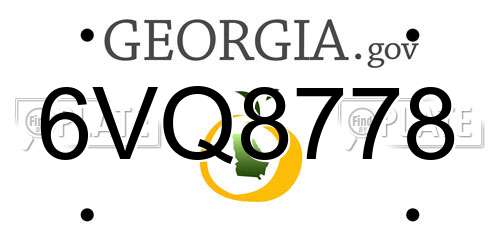 6VQ8778 Georgia License Plate