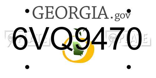 6VQ9470 Georgia License Plate