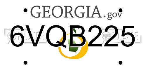6VQB225 Georgia License Plate