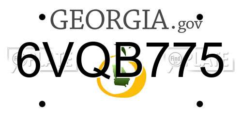 6VQB775 Georgia License Plate