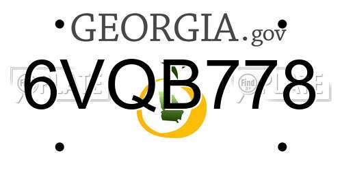 6VQB778 Georgia License Plate