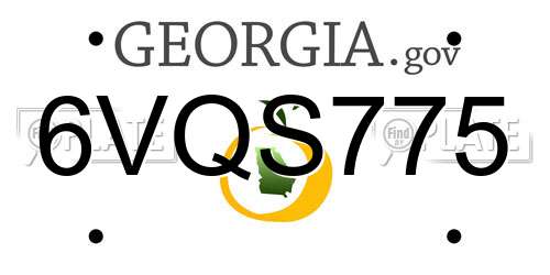 6VQS775 Georgia License Plate