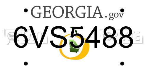 6VS5488 Georgia License Plate