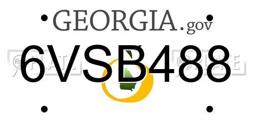 6VSB488 Georgia License Plate