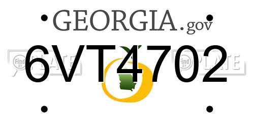 6VT4702 Georgia License Plate