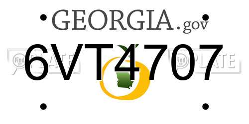 6VT4707 Georgia License Plate