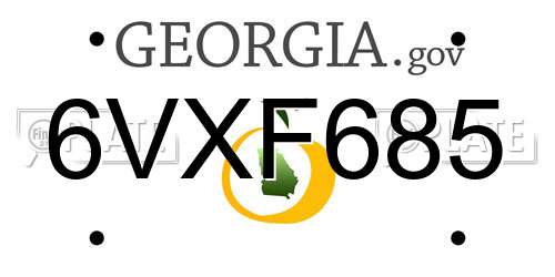 6VXF685 Georgia License Plate