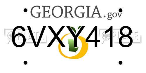 6VXY418 Georgia License Plate