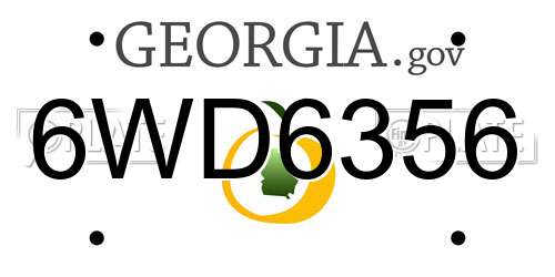 6WD6356 Georgia License Plate