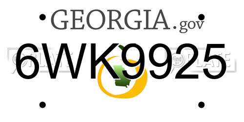 6WK9925 Georgia License Plate
