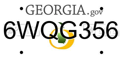 6WQG356 Georgia License Plate