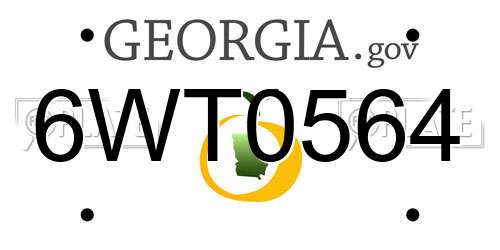 6WT0564 Georgia License Plate