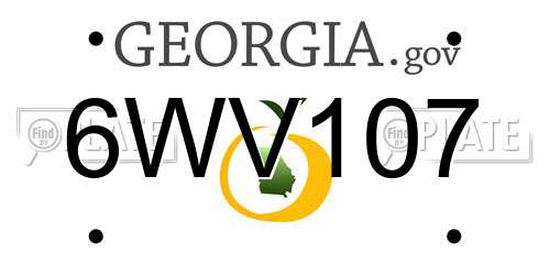 6WV107 Georgia License Plate