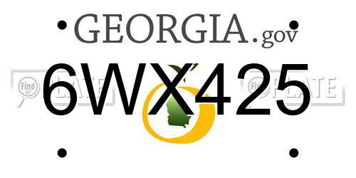 6WX425 Georgia License Plate