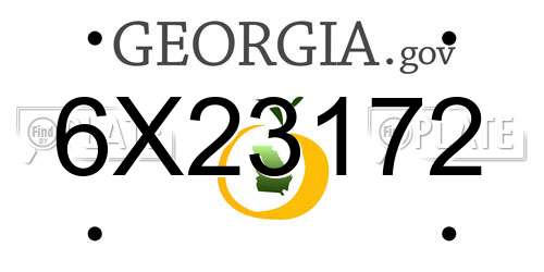 6X23172 Georgia License Plate