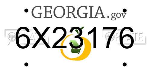 6X23176 Georgia License Plate