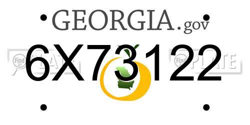 6X73122 Georgia License Plate