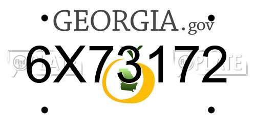 6X73172 Georgia License Plate