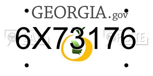 6X73176 Georgia License Plate