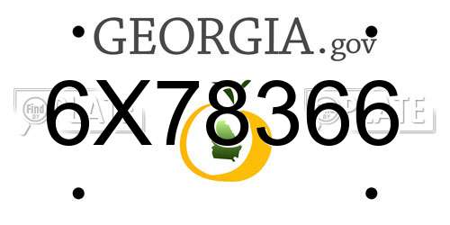 6X78366 Georgia License Plate
