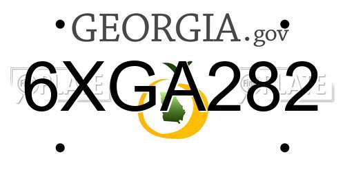 6XGA282 Georgia License Plate