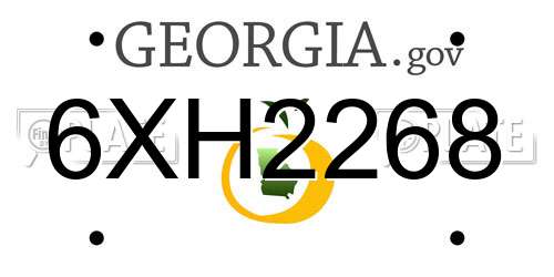6XH2268 Georgia License Plate