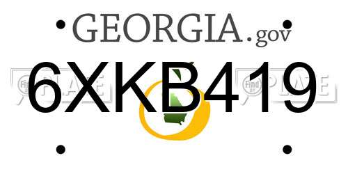 6XKB419 Georgia License Plate