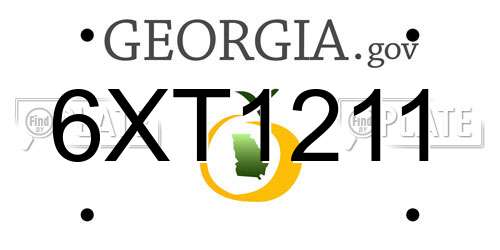 6XT1211 Georgia License Plate
