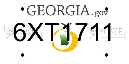 6XT1711 Georgia License Plate