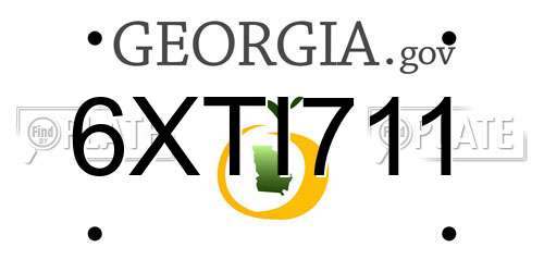 6XTI711 Georgia License Plate
